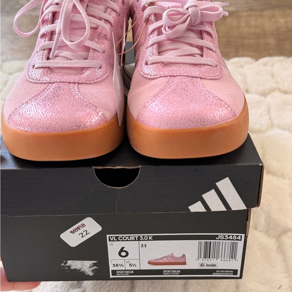 adidas Pink Suede Platform Sneakers with Gum Sole - Picture 2 of 7